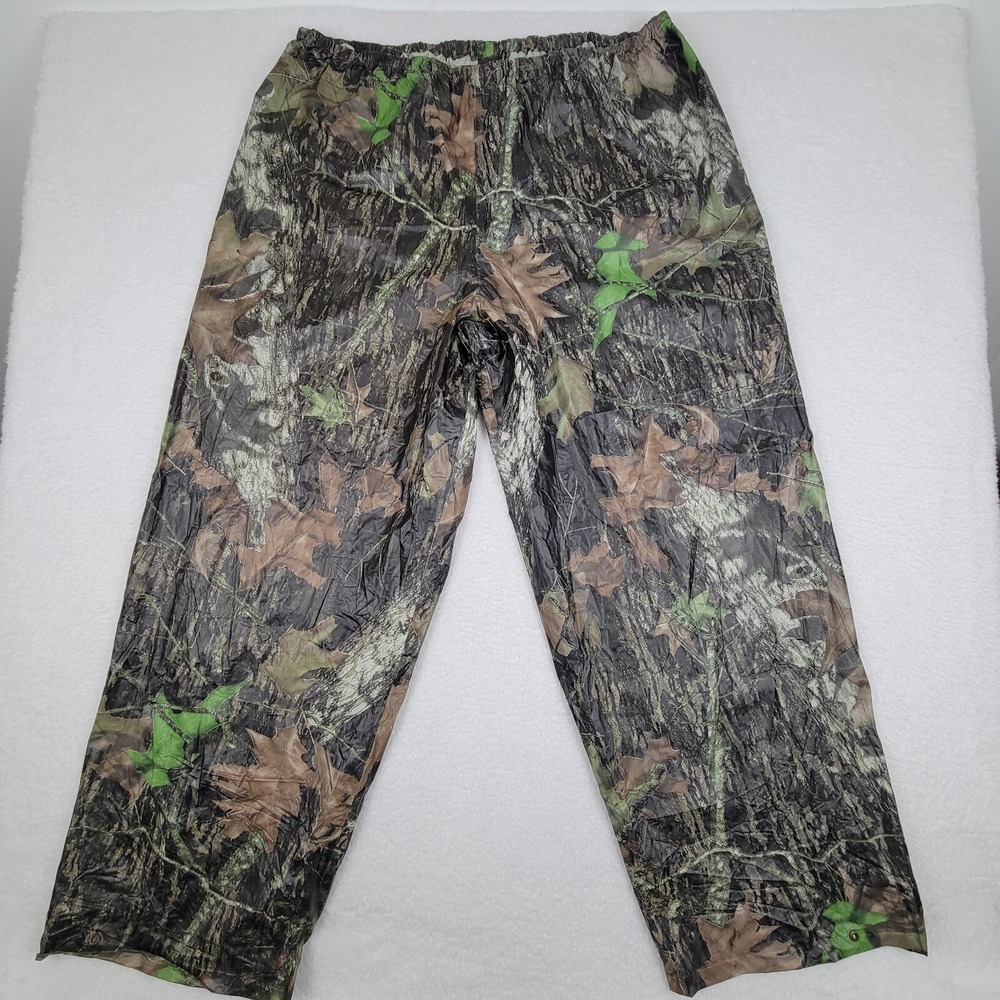 Stearns Dry Wear Mossy Oak Breakup Rain Pants‎ Mens XL XXL PVC Camo Hunting Gear